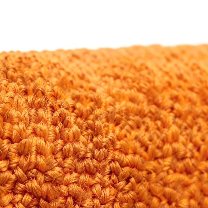 Macro of the orange loop-pile weave